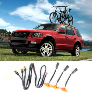 Fit For 2006-2010 Ford Explorer Front Grille LED Light Raptor Style Grill Trim