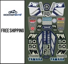 Yamaha PW50 Pee Wee 50 All Years Decals And Motocross Dirt Bike Sticker Kit