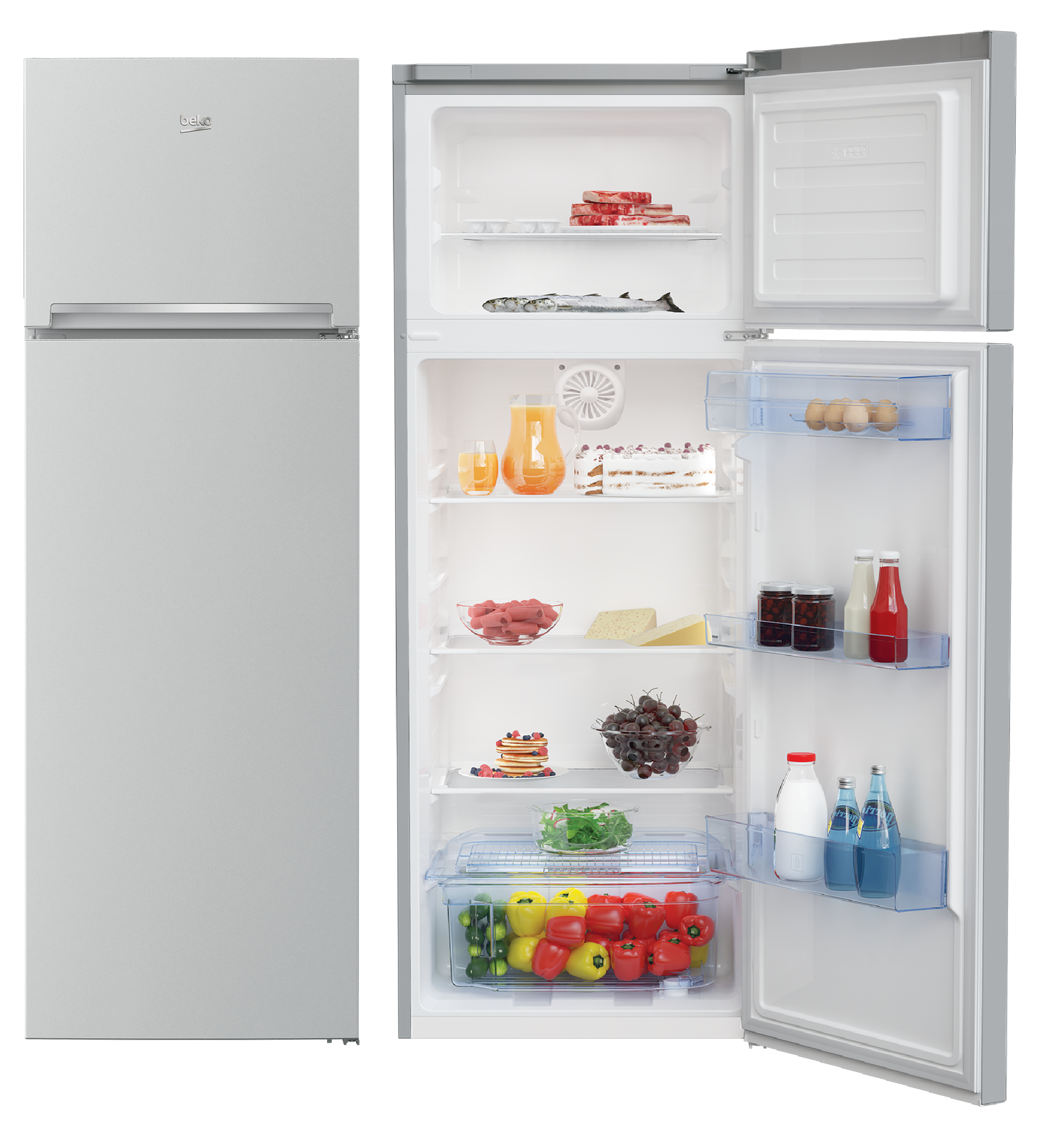 FRIGORIFERO DOPPIA PORTA 310 L SILVER STATICO CL.F BEKO RDSA310M30SN