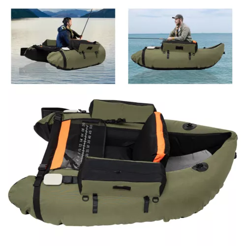 Outdoor Inflatable Fishing Boat 90-180° Adjustable Backrest 130kg/286.6lbs Load