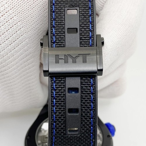 HYT H4 Neo 2 Limitée Titane Bleu Squelette Cadran Manuelle Montre H01704 - Photo 8 sur 10