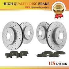 Front & Rear Ceramic Brake Pads & Disc Brake Rotors Set for 2005-2019 Chrysler