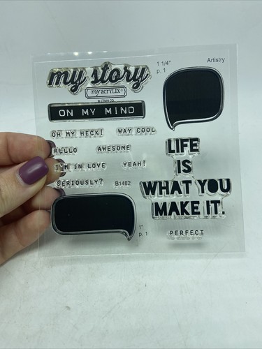 CTMH Close To My Heart Stamps My Acrylix B1482 "My Story Everyday Life" Orig pkg - Picture 8 of 10