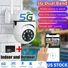 5G WiFi Camara De Seguridad 360 Con Audio Microfono Para Casa y Exterior 1080P