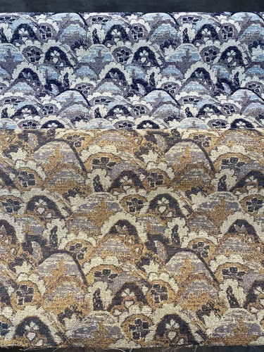 Upholstery Indigo Stark Landscape Blue Chenille Tapestry Fabric By The Yard - 第 7/7 張圖片