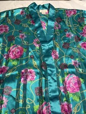 Vtg Inner Most Kimono Lounge Robe Silky Floral Multicolor Women s Sz M