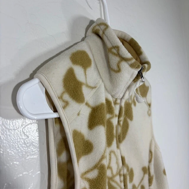 Patagonia Synchilla Vest Womens Small Gull Zip Jacket Floral Cream Gold - Image 2 of 4