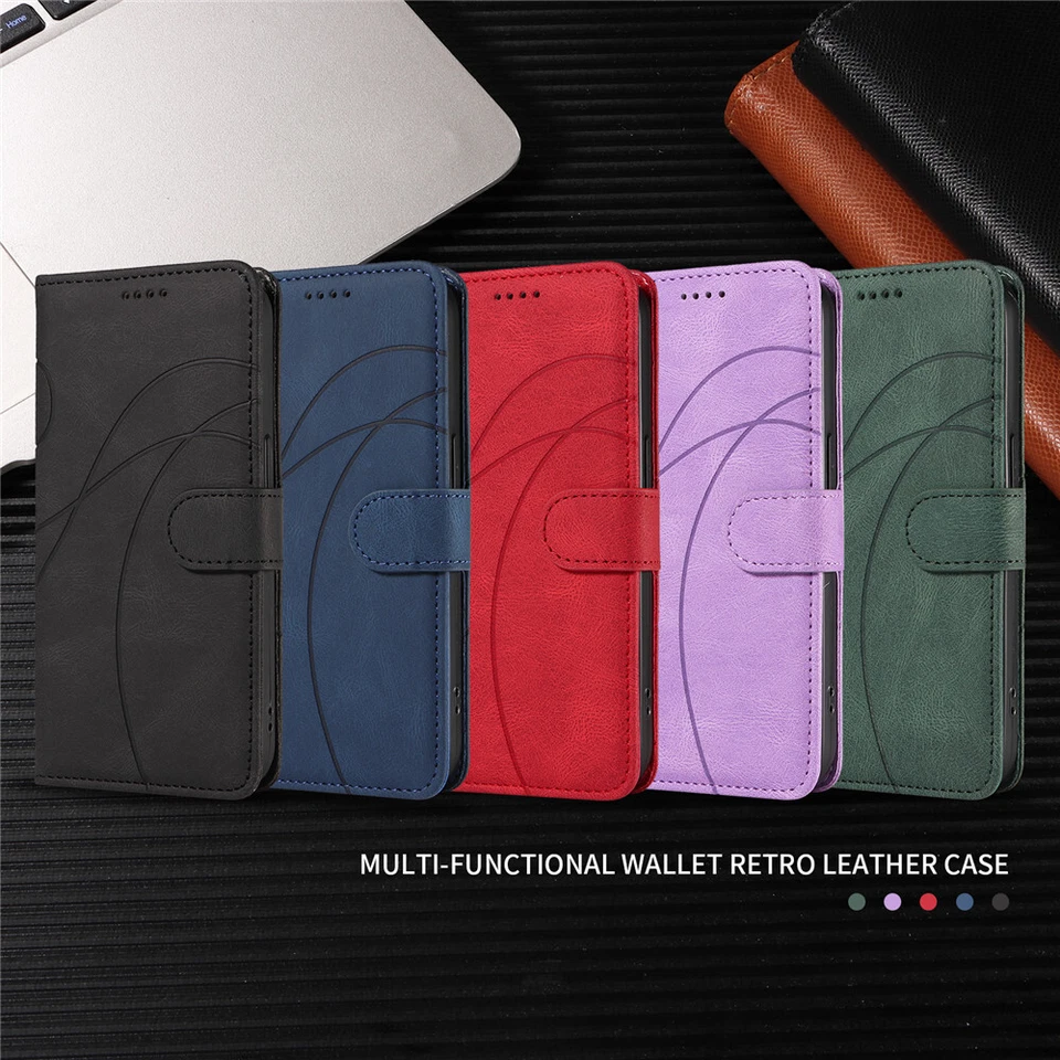 For Motorola Moto E13 E22 E32 G73 Case Leather Magnetic Wallet Slot Stand Cover - Image 2 of 4