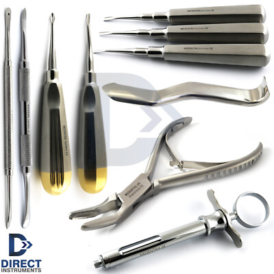 10Pcs Basic Dental Extraction Kit Tooth Forceps Root Elevators Periosteal Molt-9