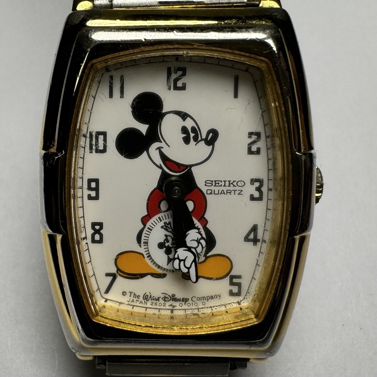 Seiko Disney Mickey Mouse Watch 2K02-0010 W/ Fresh Battery Works