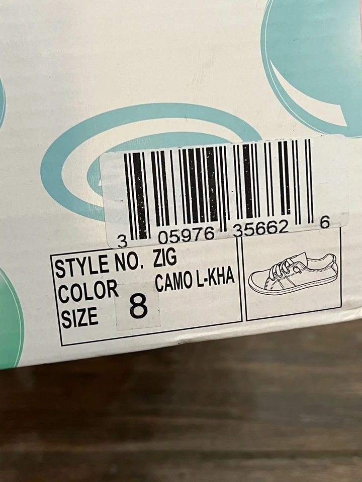 Soda Zig 女式平底鞋懒人鞋系带运动鞋 - 迷彩 8 码 — 第 2/4 张图片