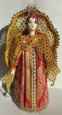 Russian made Porcelain Doll Firebird ballet stage costume character, Russia.