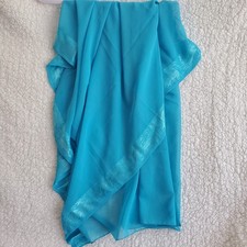 Sarong Wrap - Swim Coverup - Full Size - Solid Blue Beach Wrap 68" 88"