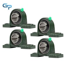 4PCS UCP206-20 Pillow Block Bearing 2-Bolt Solid Base 1-1/4" Bore Self-Aligning