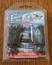 Jewel AJ Finesse Jig 5/16 Brown/Grn/Blue New Sharper Mustad Ultra Point Hook