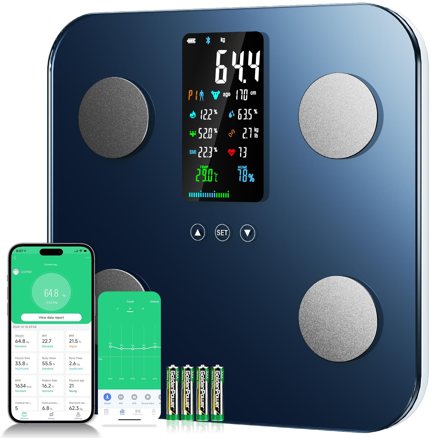 Bilancia Pesapersone Digitale Professionale Impedenziometrica Smart VA