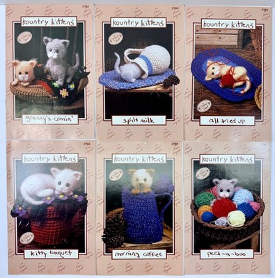 Kountry Kittens Crochet Pattern Lot of 6 Annie's Kitty Cat Decor