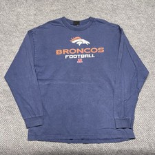 Vintage Denver Broncos Long Sleeve T-Shirt Large Men  s Navy Blue Logo Spell Out