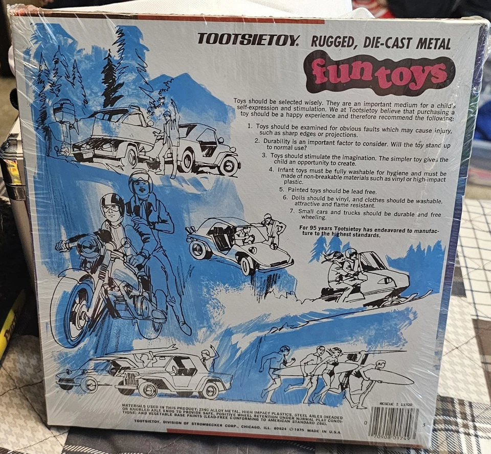 Vintage Diecast Tootsietoy #1749 Emergency Rescue 1 Set 1975 new sealed box - Image 2 of 2