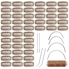 50Pcs 32mm Hairpieces Snap Clips U Shape Wig Clips for Hair Extensions Making...