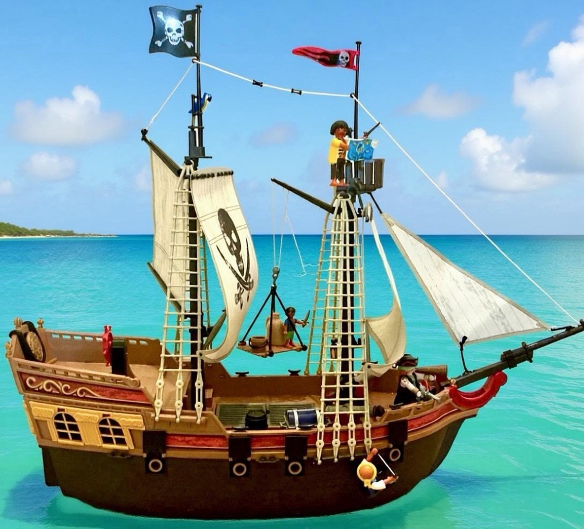 Playmobil 5135 Large Pirate Ship Retired Nearly Complete 6241