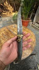 Cuchillo de bolsillo de seguridad plegable carnicero hoja de hierro macizo antiguo raro daga
