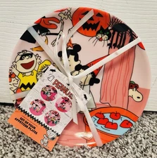 Peanuts Gang Snoopy Pink Halloween Party Scene Appetizer 6” Plate Set of 4