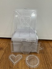 Perler Beads Pegboard Lot Circle, Star, Heart, Interlocking Squares And More