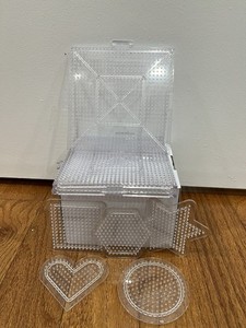 Perler Beads Pegboard Lot Circle, Star, Heart, Interlocking Squares And More