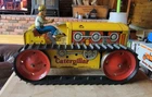 1950s Caterpillar Yellow Tin Toy Bulldozer 10" Litho # (As is) GB59