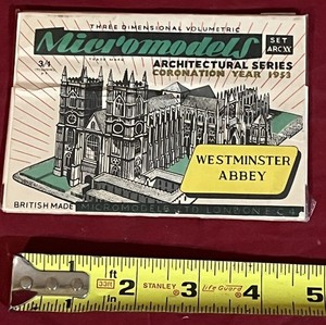 NOS 3D MICROMODELS SET #ARCXX " WESTMINSTER ABBY " COMPLETE-1953 CORONATION YEAR