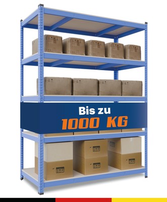 2mGoods 150x60x180cm Schwerlastregal Metall-Lagerregal Verstellbare Regale 0.9mm