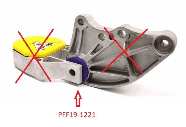 Bush pequeño con montaje inferior del motor Powerflex PFF19-1221 - Imagen 2 de 2
