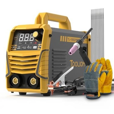 TOOLIOM 195A 110/220V Stick Welder, LCD Display with Lift TIG Torch