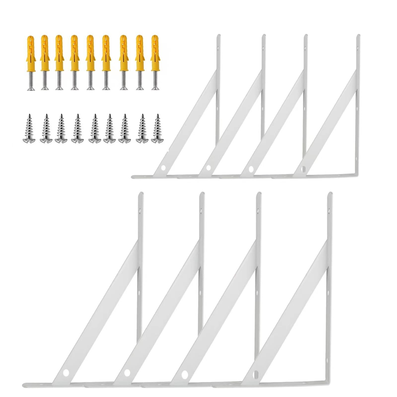 Shelf Brackets Heavy Duty, 8 Pack White 8 inch Floating Shelf Bracket, Max Lo...