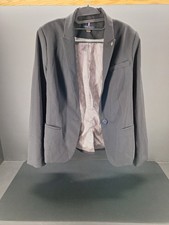 Tommy Hilfiger Professional Blazer Jacket Black Sz 12 With Pin Logo Elbow Patche