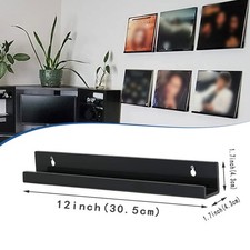 12 Inch Vinyl Record Shelf Storage Display Black Acrylic Holder Wall Mount Home
