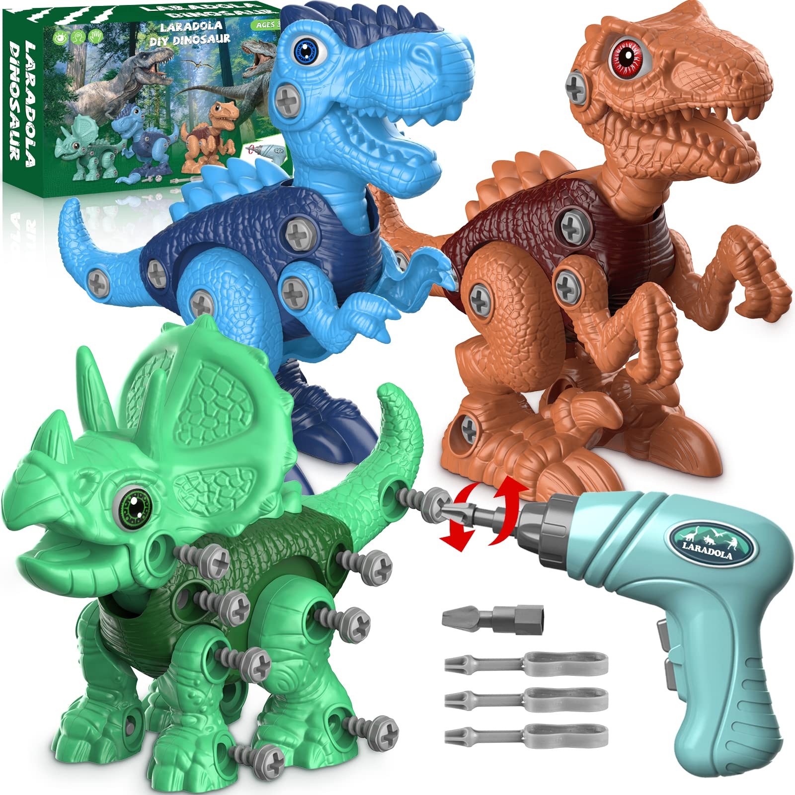 Dinosaur Toys for 3 4 5 6 7 8 Year Old Boys, Take Apart Dinosaur Toys for Kid...