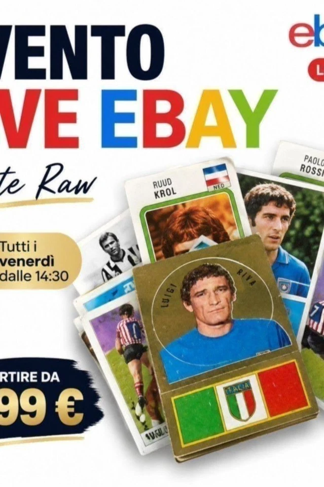 LIVE EBAY Carte Raw Calcio Vintage – Ogni Venerdì dalle 14:30 Aste da 0,99