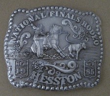 Belt Buckle 1985 National Finals Rodeo Hesston - sealed