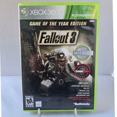 Fallout 3 Game Of The Year Platinum Hits GameStop Xbox 360 - CIB - Map & Poster