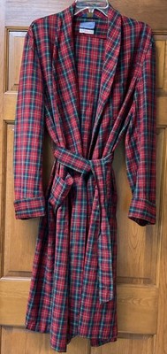 Vintage Pendleton Men's Virgin Wool Red Boyd Tartan Tie Robe Size Large