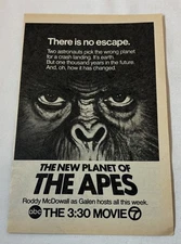 1980 ABC tv ad ~ THE NEW PLANET OF THE APES ~ There is no escape