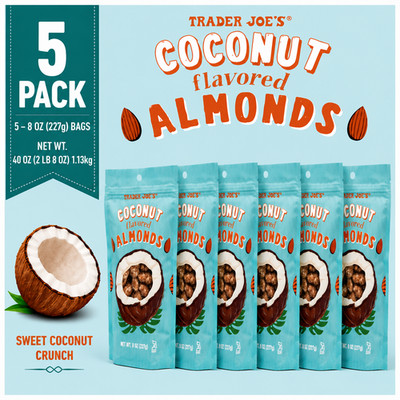 5-Pack Trader Joe's Coconut Flavored Almonds 8 Oz (227g)