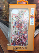 Floral Liquid Glitter Clear Case for Apple iPhone SE 6 7 8 Pink Multicolor
