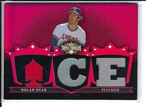 2007 Triple Threads: NOLAN RYAN Triple Jersey Spelling out "ACE" Numbered 3/36!!