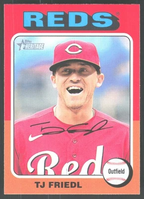 2024 Topps Heritage Baseball 336 TJ Friedl, Cincinnati Reds - Bild 1 von 2