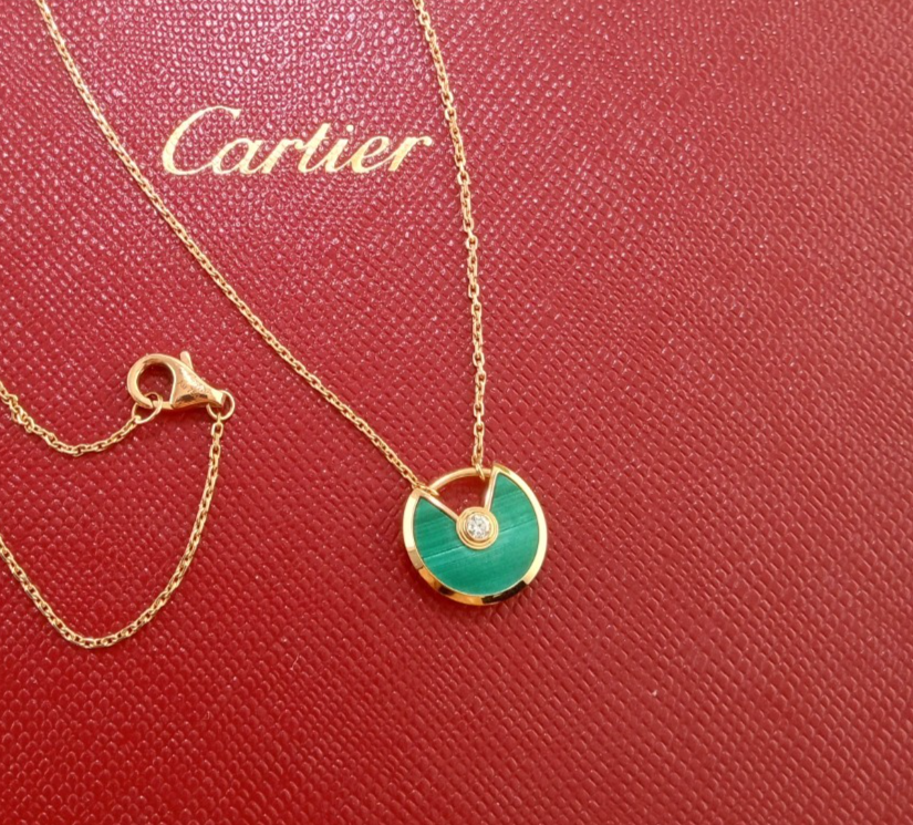 CARTIER AMULETTE DE CARTIER DIAMOND NECKLACE 18K ROSE GOLD W/ BOX