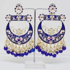 Indian Gold Plated Chandbali Earrings Bollywood Style Traditional Earrings