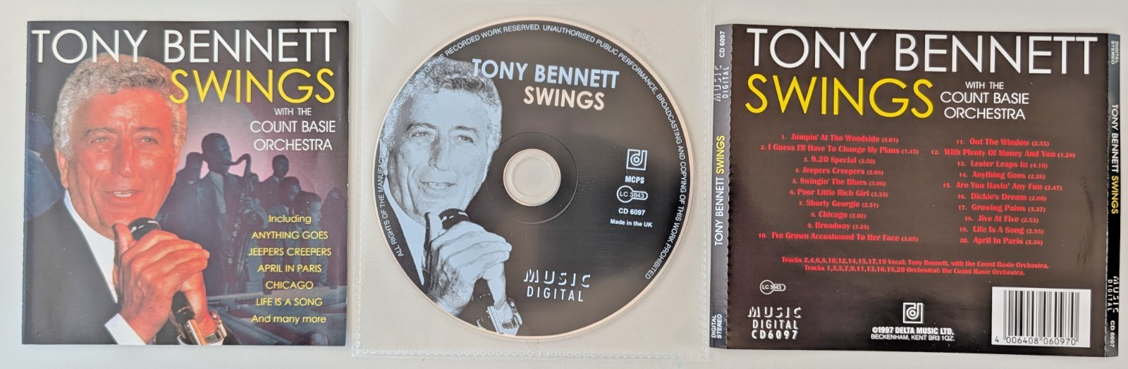 Tony Bennett  Swings with Count Basie Orchestra CD (1997) NO CASE